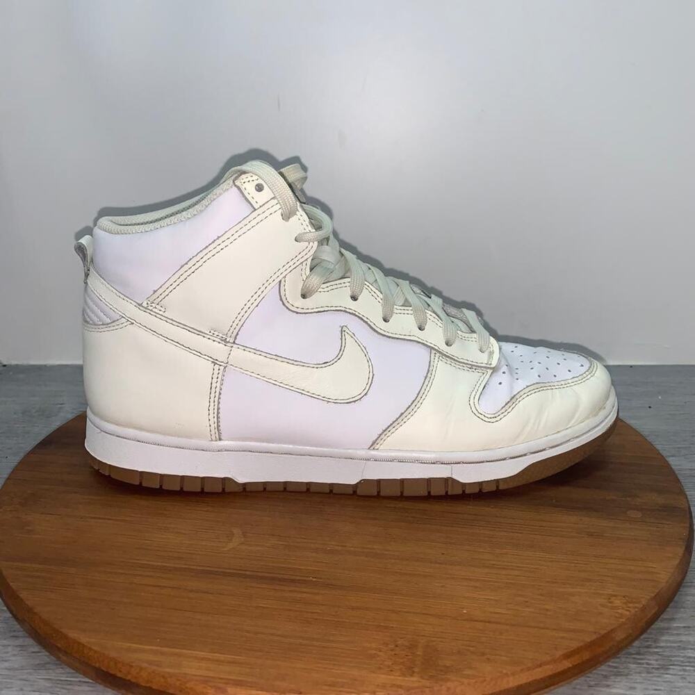Size 10 Nike Dunk High Sail Gum White Leather Women's Shoes Sneakers DD1869-109